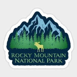 Rocky Mountain National Park Colorado Mountain Trees Moose Sticker